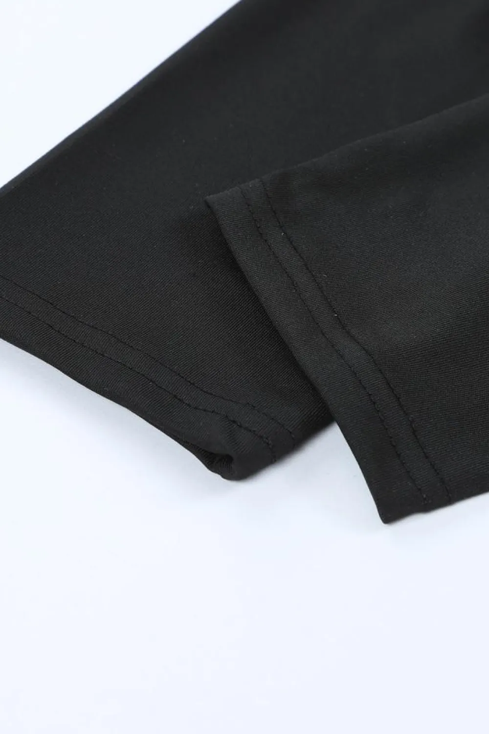 New Dear-Lover Solid Color High Waist Ripped Leggings Black