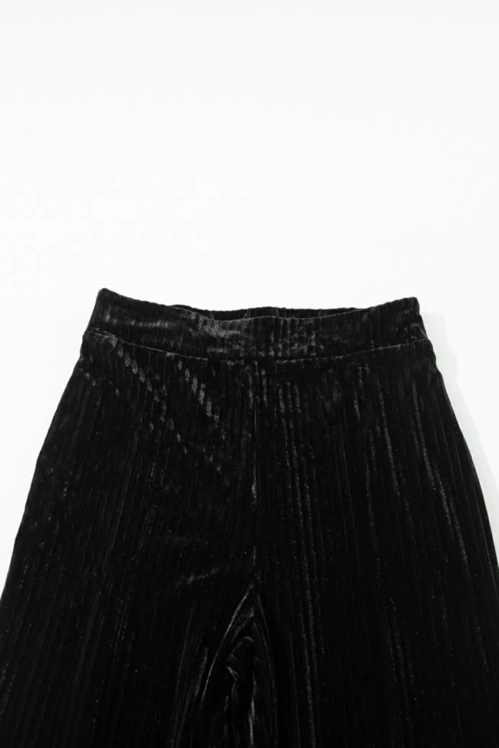 Discount Dear-Lover Solid Color High Waist Flare Corduroy Pants Black