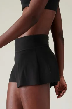 New Dear-Lover Solid Color High Waist Wide Leg Swim Bottom Black