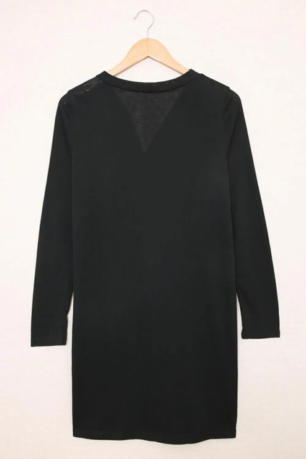 Fashion Dear-Lover Solid Color Open-Front Buttons Cardigan Black