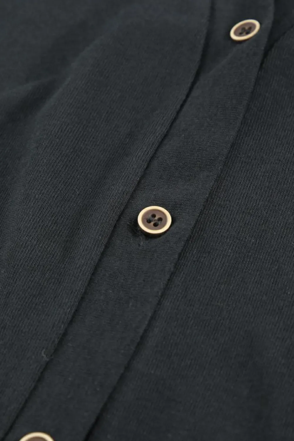 Fashion Dear-Lover Solid Color Open-Front Buttons Cardigan Black
