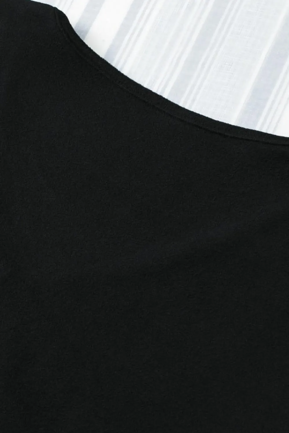 Fashion Dear-Lover Solid Color V Neck Long Sleeve Knit Top Black