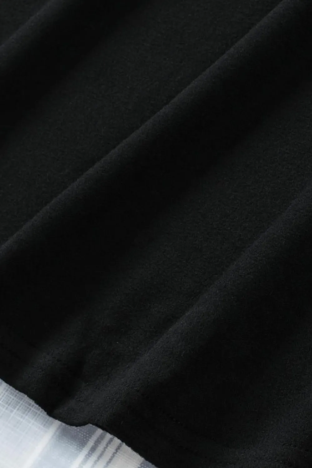 Fashion Dear-Lover Solid Color V Neck Long Sleeve Knit Top Black