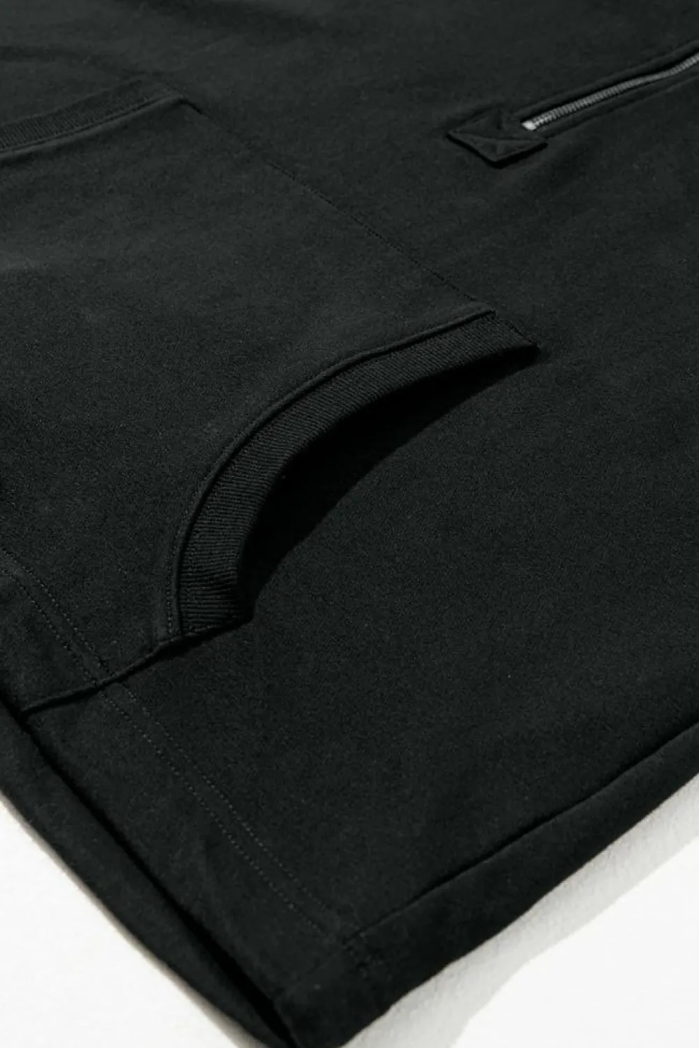 Discount Dear-Lover Solid Kangaroo Pocket Half Zipper Oversized Hoodie Black