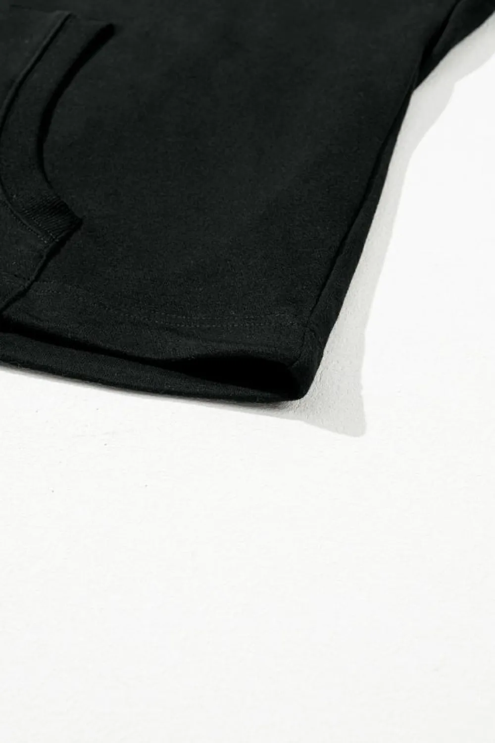 Discount Dear-Lover Solid Kangaroo Pocket Half Zipper Oversized Hoodie Black