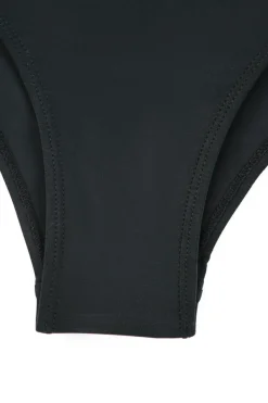 Hot Dear-Lover Solid Mesh One Piece Swimsuit Black