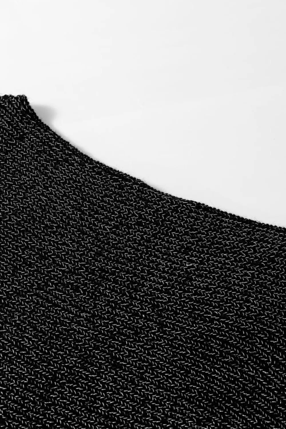 Sale Dear-Lover Solid O Neck Balloon Sleeve Loose Fit Sweater Black