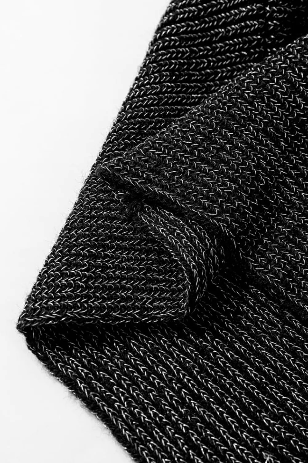 Sale Dear-Lover Solid O Neck Balloon Sleeve Loose Fit Sweater Black
