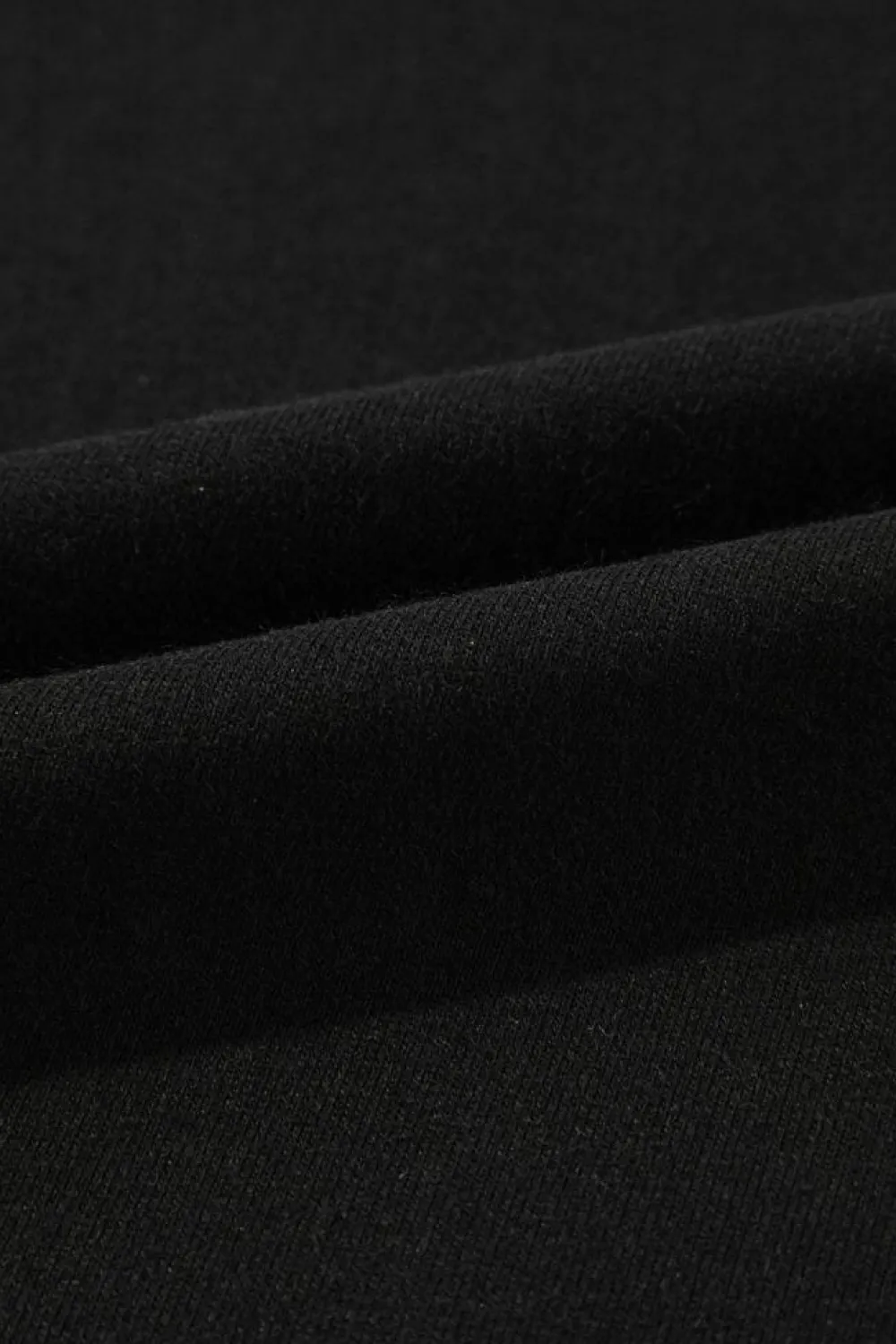 Best Dear-Lover Solid O Neck High Low Hem Pullover Sweatshirt Black
