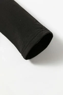 Fashion Dear-Lover Solid Scoop Neck Slim Fit Thermal Top Black