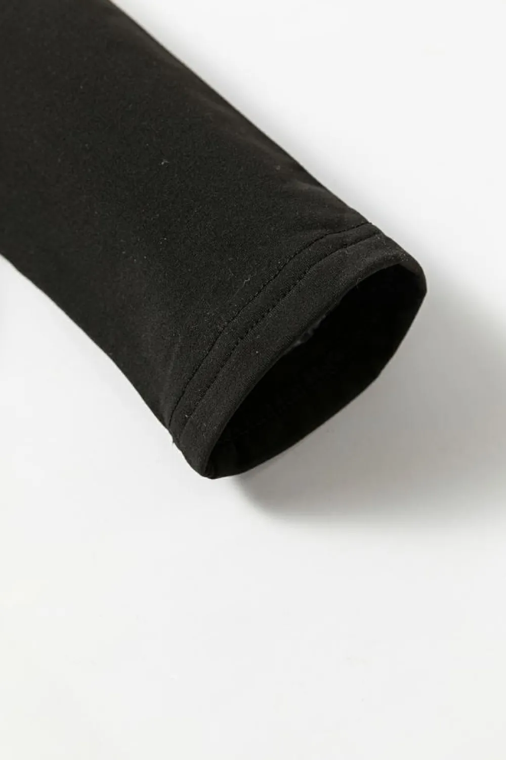 Fashion Dear-Lover Solid Scoop Neck Slim Fit Thermal Top Black