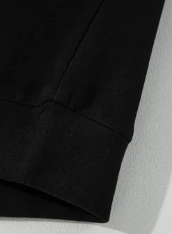Outlet Dear-Lover Solid Seamed Zipper Jacket and Drawstring Waist Pants Set Black