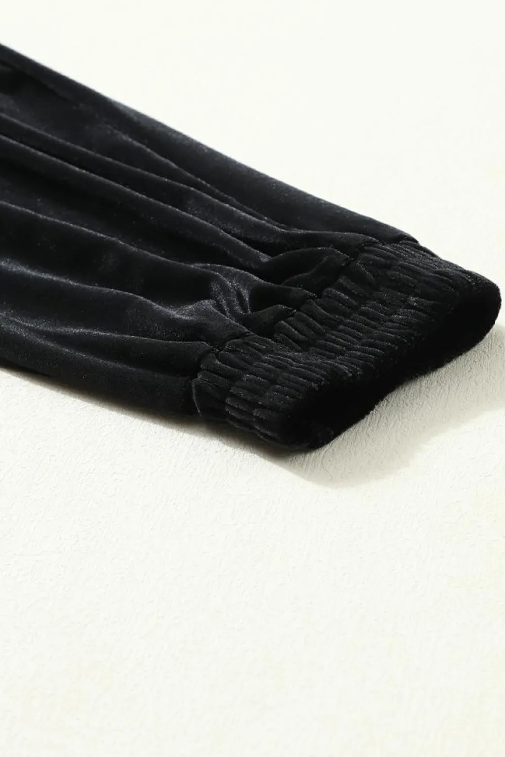 Best Dear-Lover Solid Velvet Jogger Pants Black