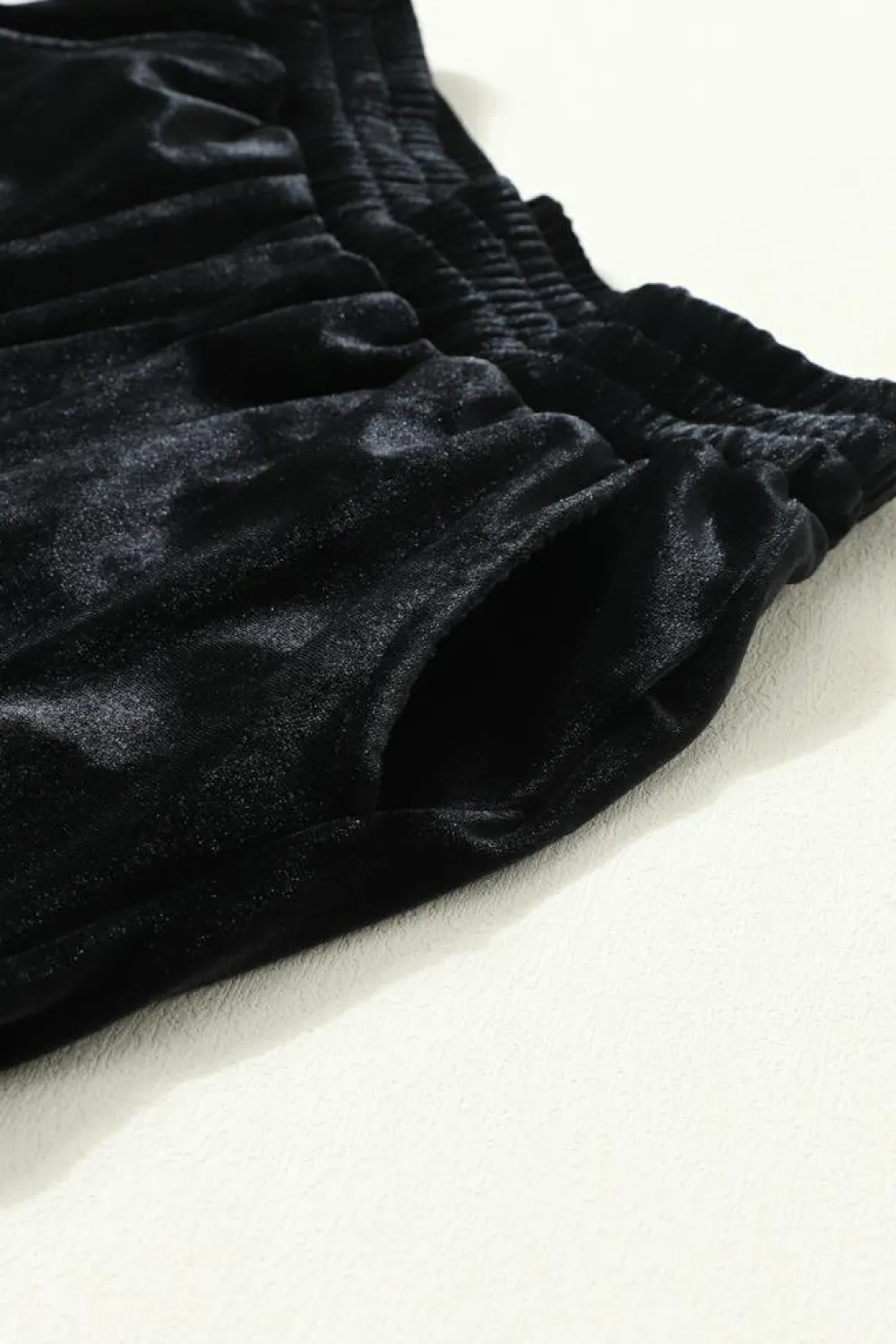 Best Dear-Lover Solid Velvet Jogger Pants Black