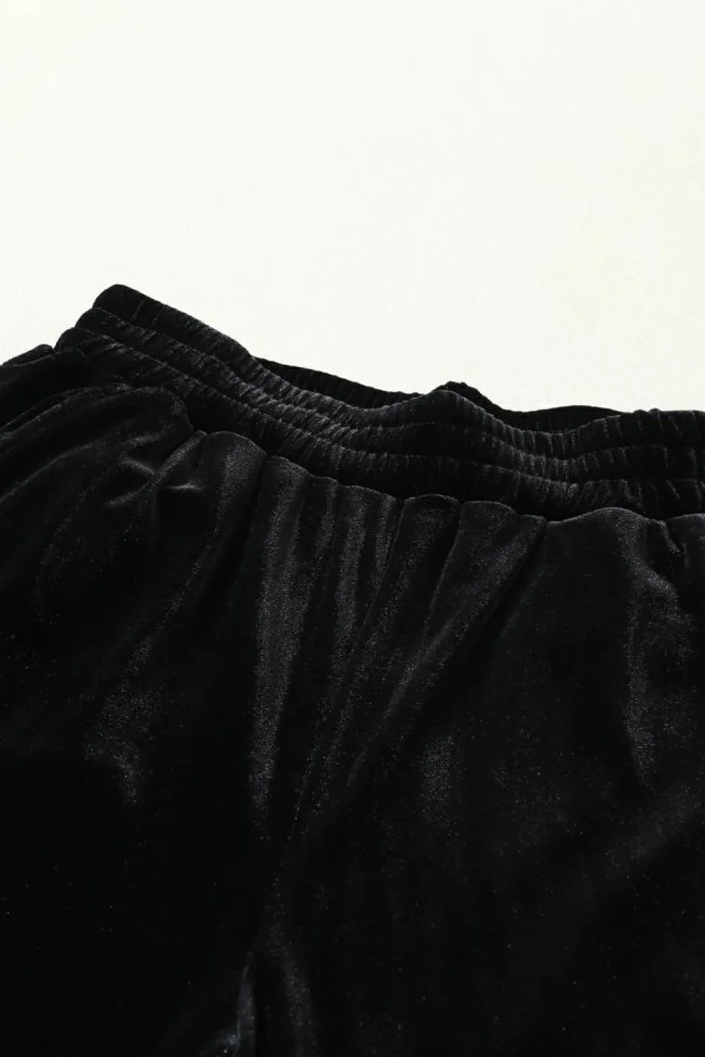 Best Dear-Lover Solid Velvet Jogger Pants Black