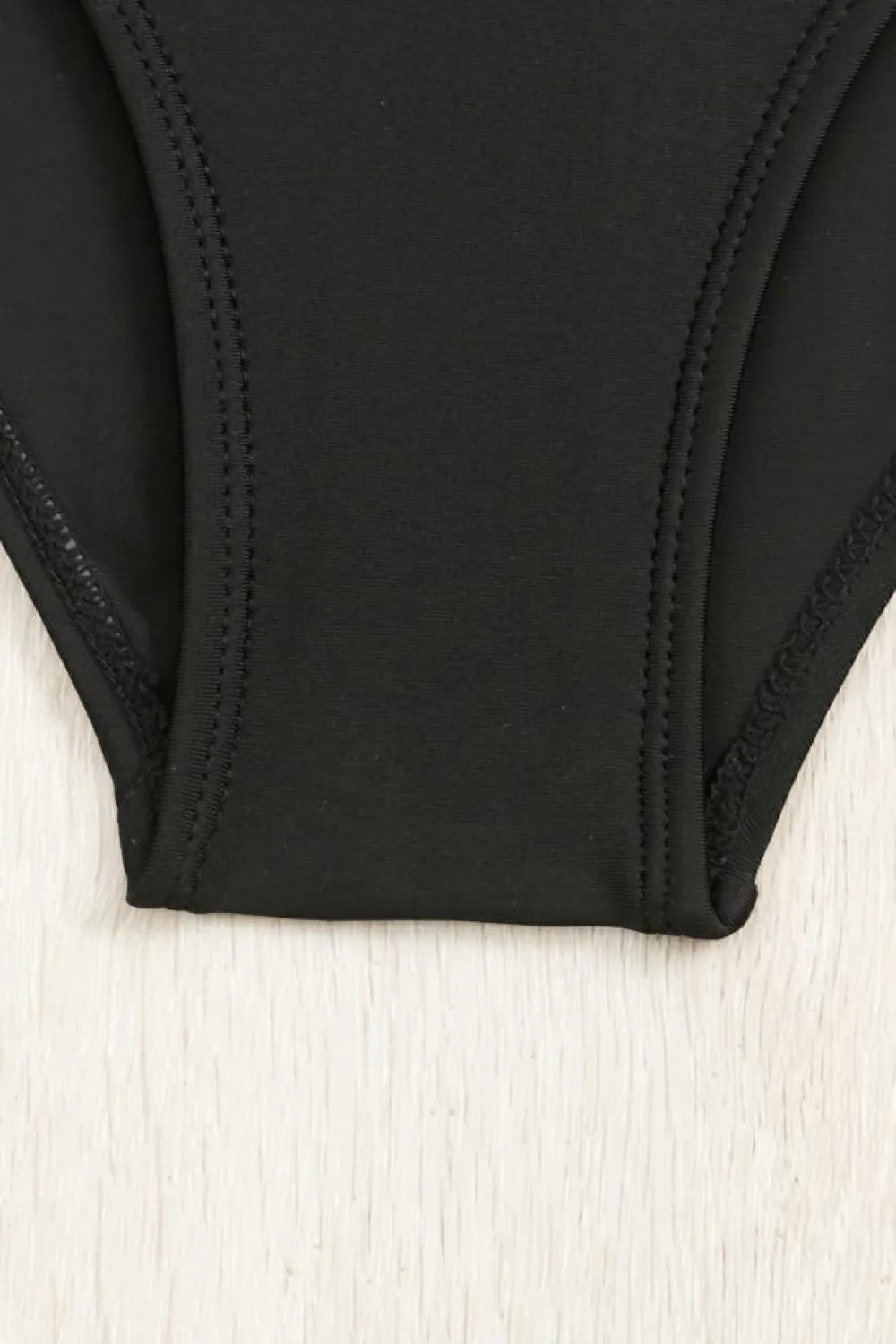 Discount Dear-Lover Spaghetti Straps Metal V Decor One-Piece Swimsuit Black