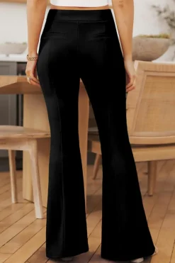 Best Dear-Lover Split Hem High Waist Pants Black
