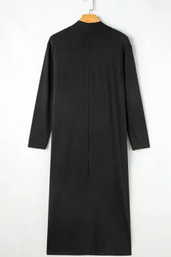 New Dear-Lover Split Long Cardigan and Skinny Pants Lounge Set Black
