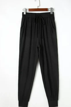 New Dear-Lover Split Long Cardigan and Skinny Pants Lounge Set Black