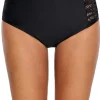 Hot Dear-Lover Strappy Lace Panel Aside Swim Bottom Black