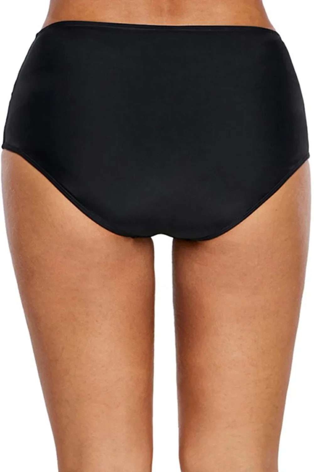 Hot Dear-Lover Strappy Lace Panel Aside Swim Bottom Black