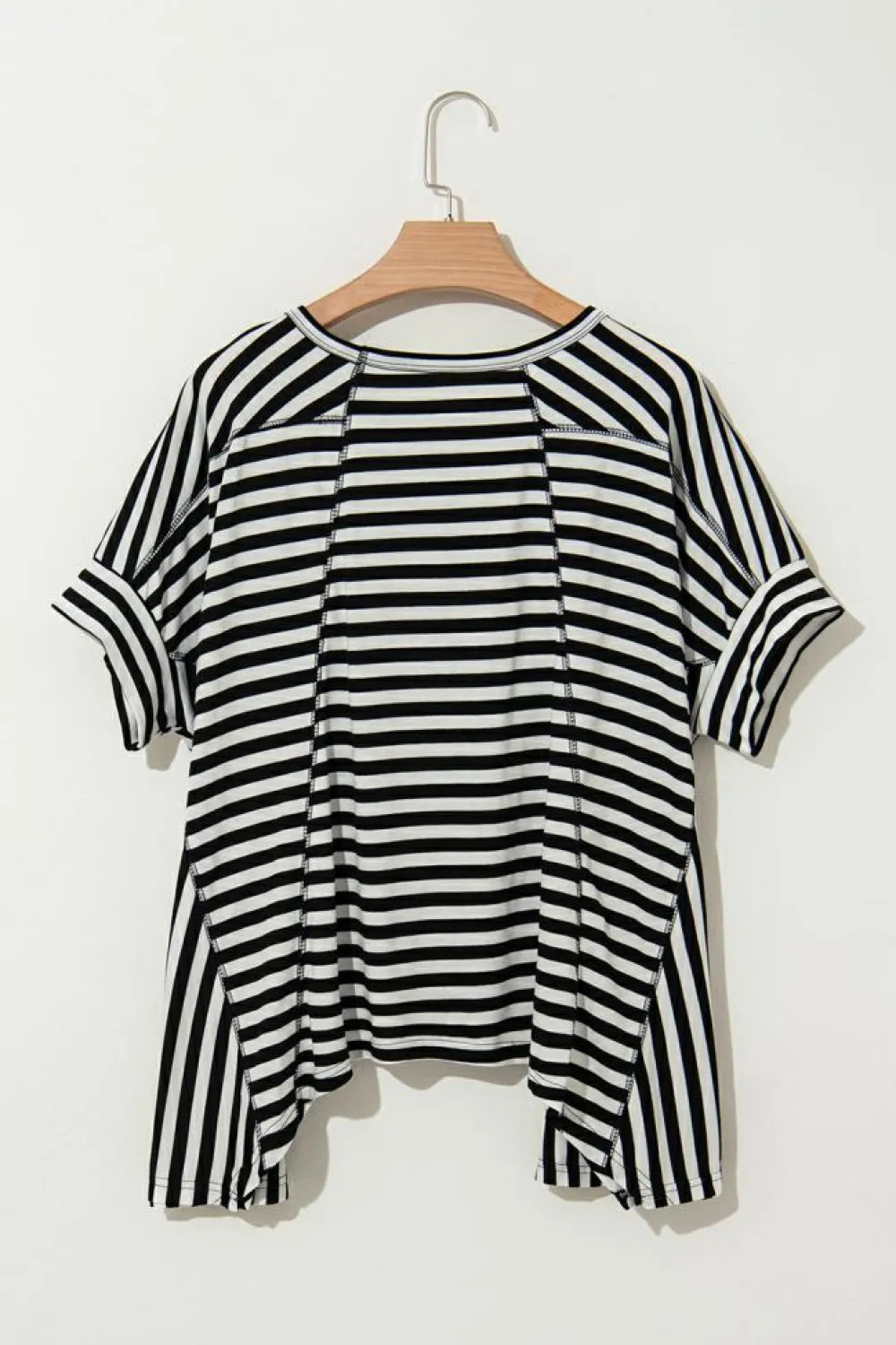 Outlet Dear-Lover Batwing Sleeve Crewneck Oversized Top Black Stripe