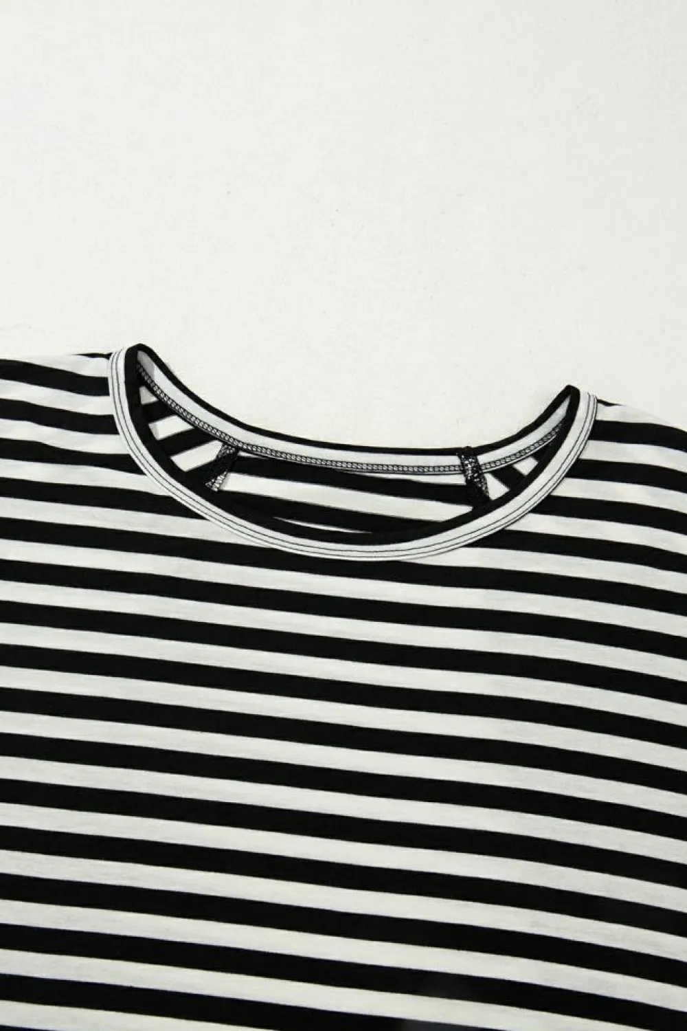 Outlet Dear-Lover Batwing Sleeve Crewneck Oversized Top Black Stripe