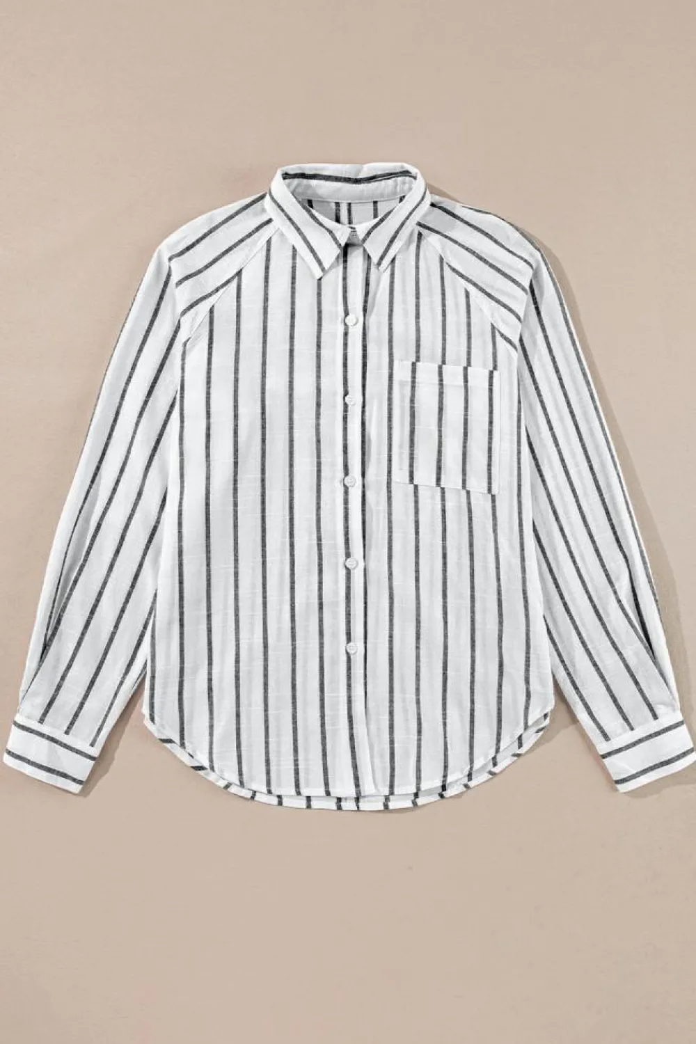 Best Dear-Lover Chest Pocket Buttoned Oversized Shirt Black Stripe