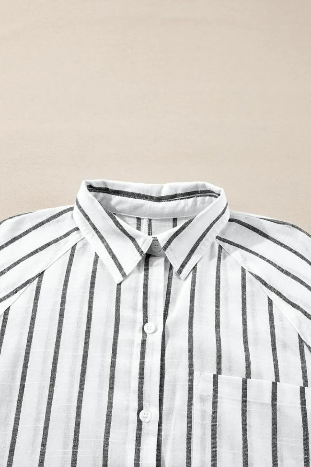 Best Dear-Lover Chest Pocket Buttoned Oversized Shirt Black Stripe