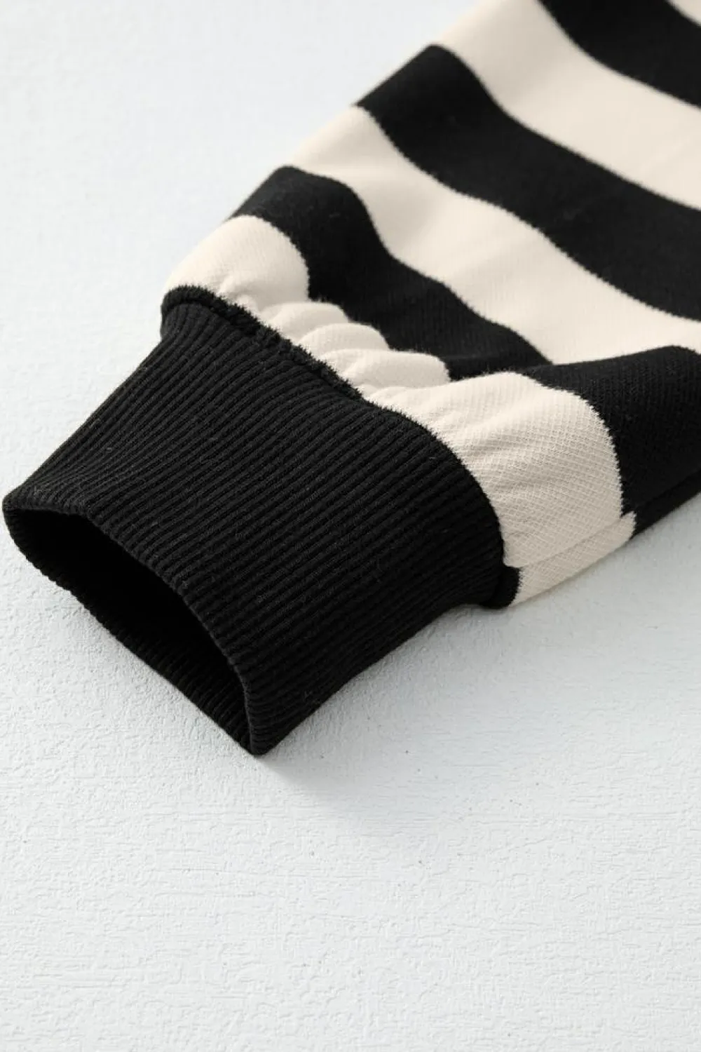 Outlet Dear-Lover Collared V Neck Long Sleeve Loose Casual Dress Black Stripe