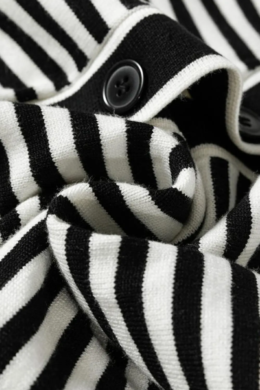 New Dear-Lover Long Sleeve Button up Tunic Cardigan Black Stripe