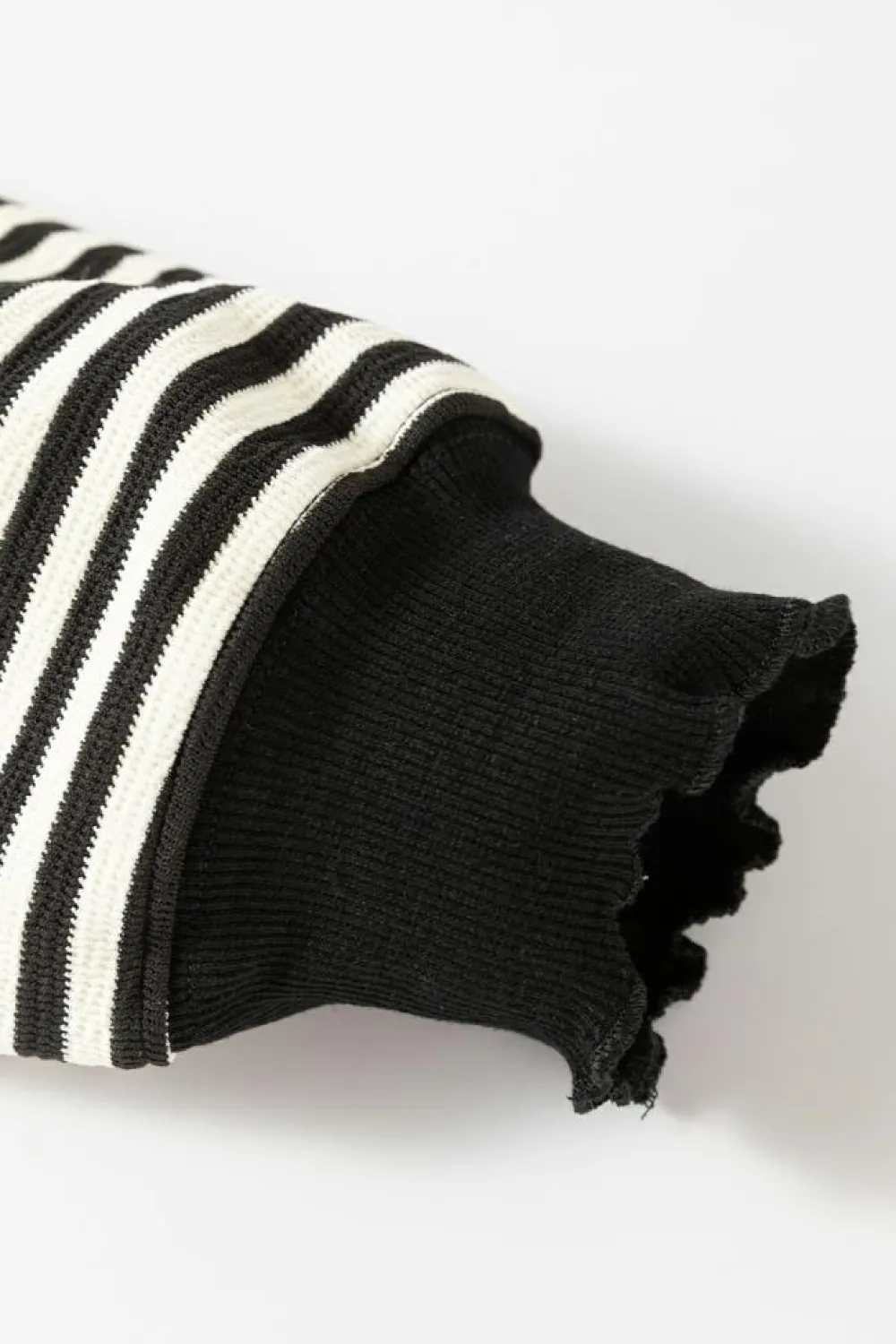 Best Dear-Lover Loose Drop Shoulder Long Sleeve Top Black Stripe