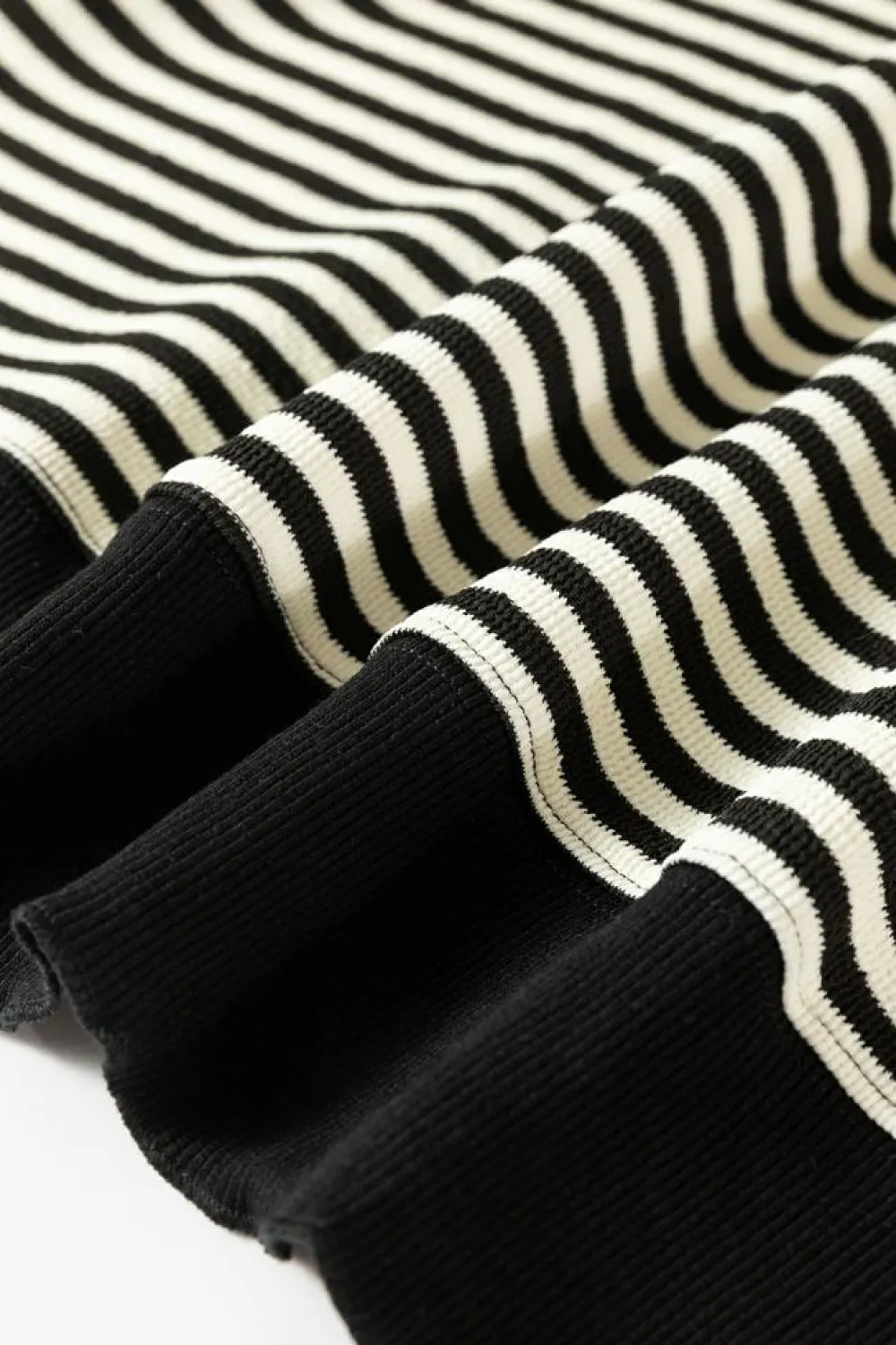 Best Dear-Lover Loose Drop Shoulder Long Sleeve Top Black Stripe
