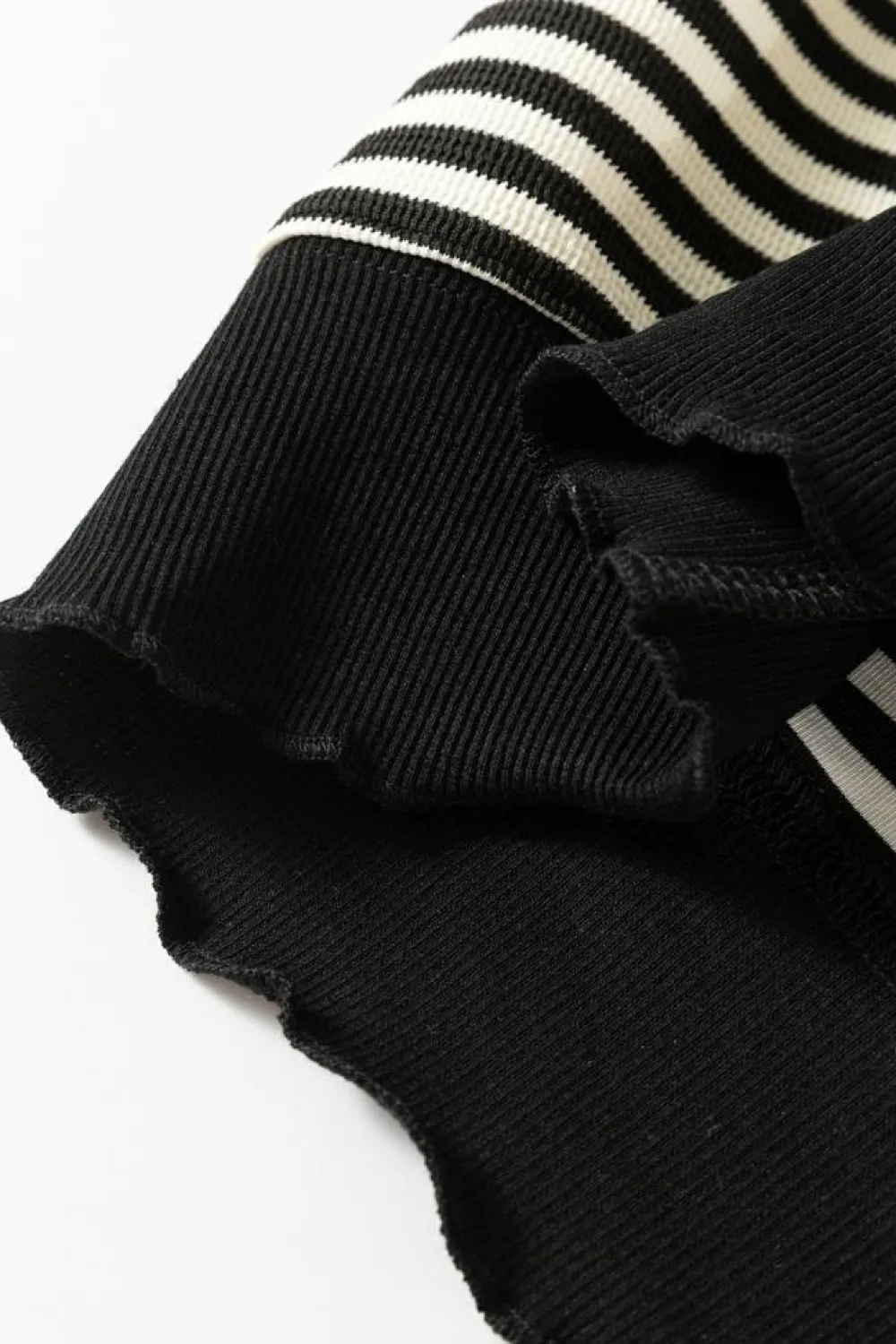 Best Dear-Lover Loose Drop Shoulder Long Sleeve Top Black Stripe