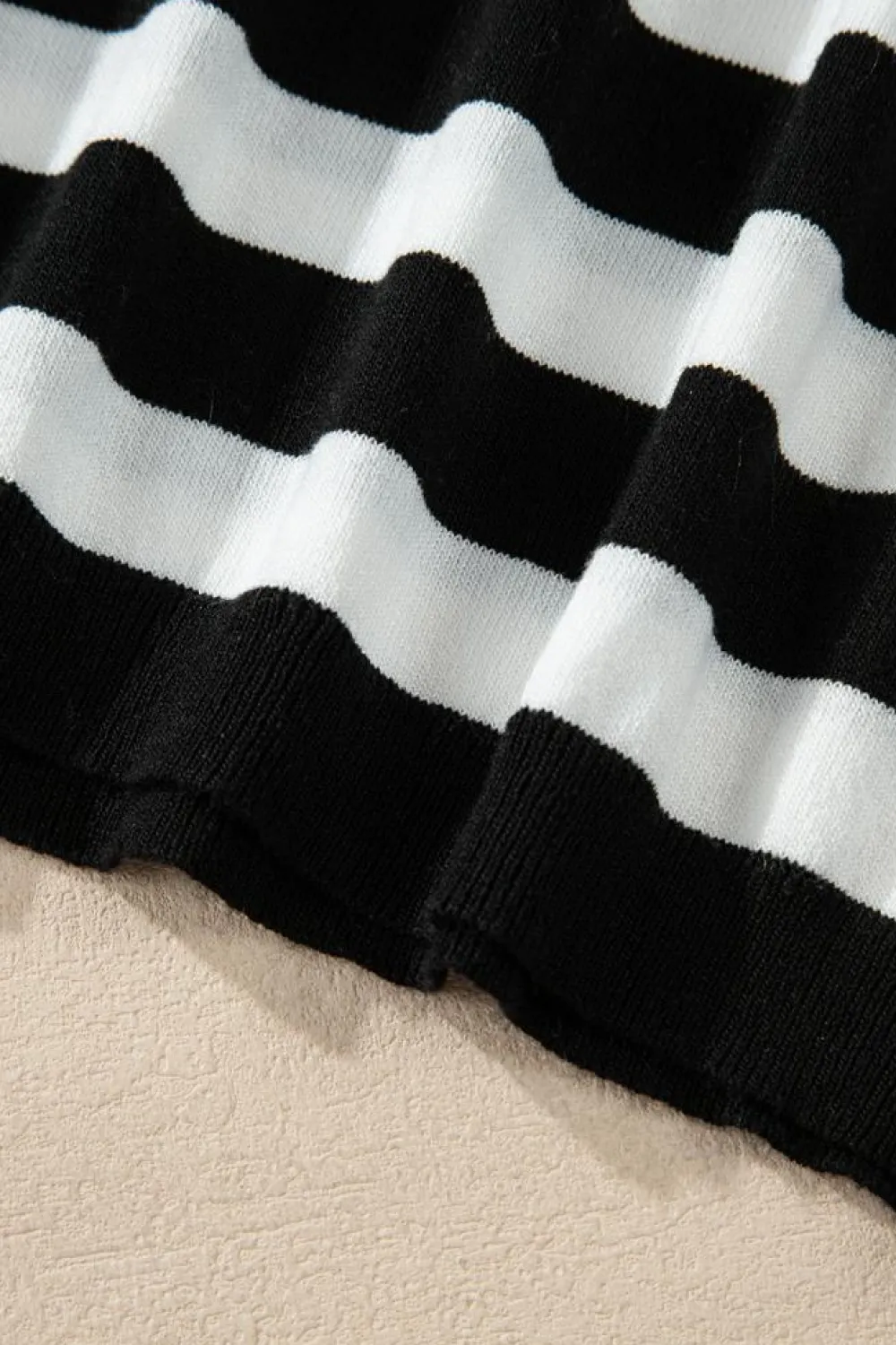 Sale Dear-Lover Slim Fit High Neck Knit Sweater Black Stripe