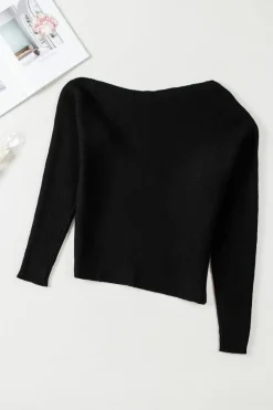 Discount Dear-Lover Striped Long Sleeve Knit Sweater Black