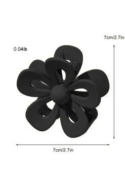 Clearance Dear-Lover Sweet Hollowed Flower Shape Claw Clip Black