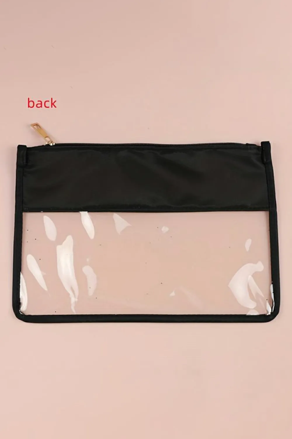 Online Dear-Lover TEACH Glitter Chenille Clear PVC Makeup Bag Black
