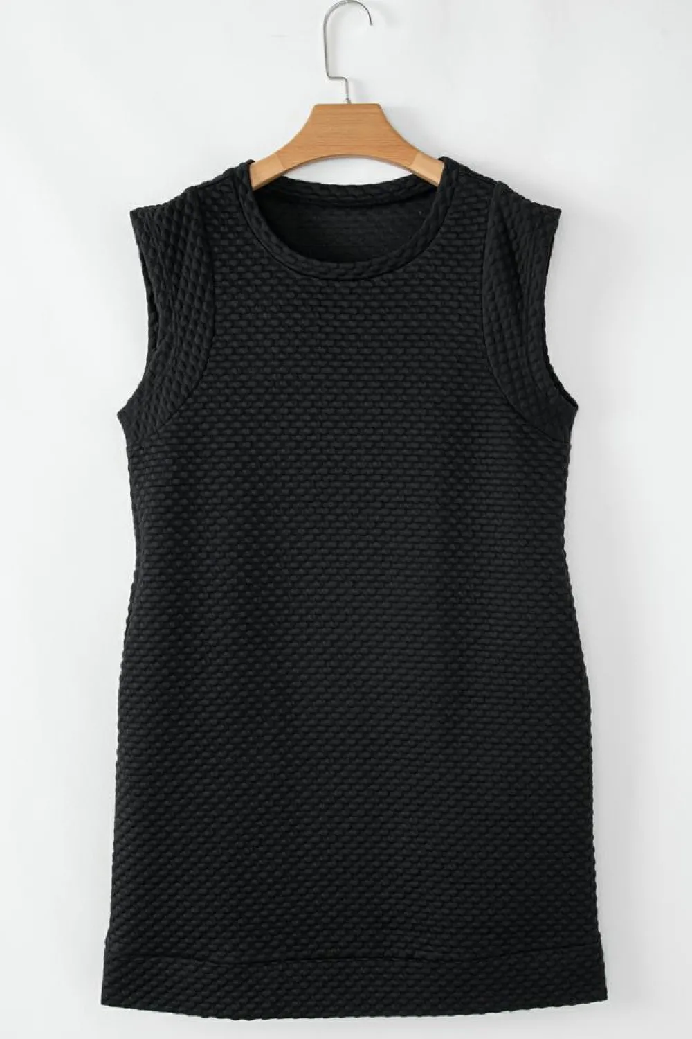 Outlet Dear-Lover Textured Cap Sleeve T-shirt Shift Mini Dress Black