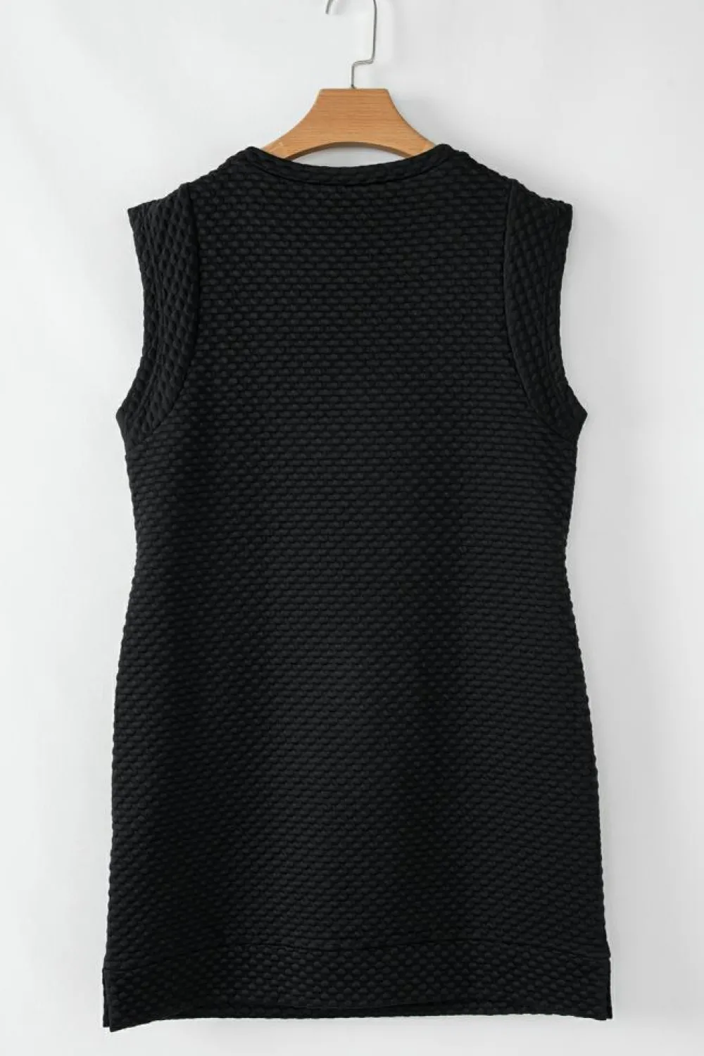 Outlet Dear-Lover Textured Cap Sleeve T-shirt Shift Mini Dress Black