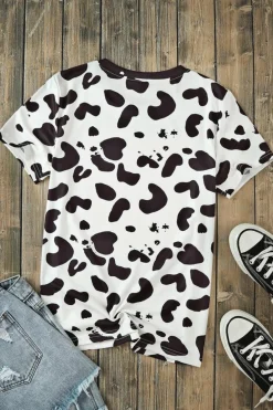 Discount Dear-Lover Tie Dye Bleached Crew Neck Short Sleeves T-shirt Black