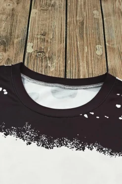 Discount Dear-Lover Tie Dye Bleached Crew Neck Short Sleeves T-shirt Black
