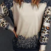 New Dear-Lover Tie Dye Leopard Drop Shoulder Sweatshirt Black