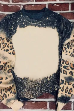 New Dear-Lover Tie Dye Leopard Drop Shoulder Sweatshirt Black