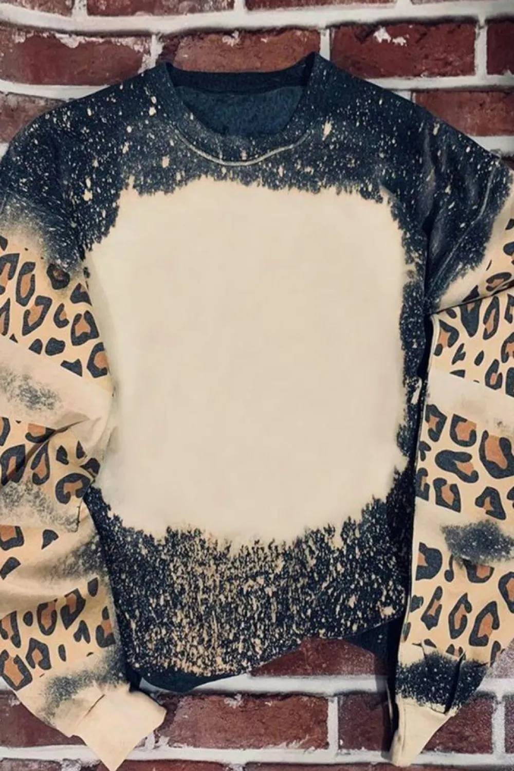 New Dear-Lover Tie Dye Leopard Drop Shoulder Sweatshirt Black