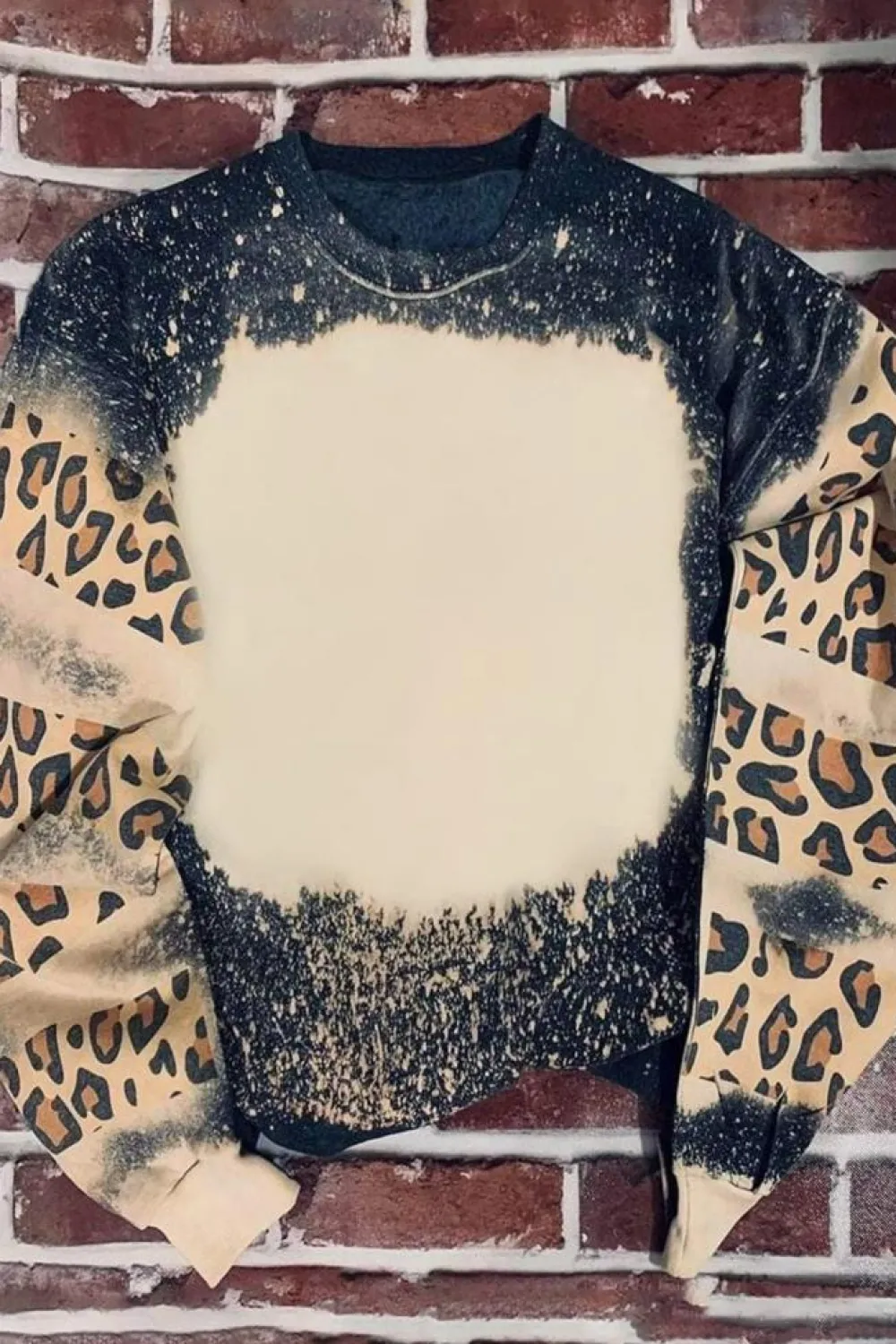 New Dear-Lover Tie Dye Leopard Drop Shoulder Sweatshirt Black