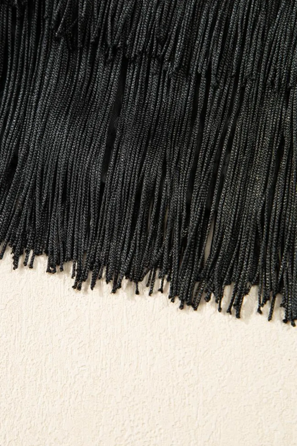 Clearance Dear-Lover Tiered Fringe Trimmed Mini Skirt Black