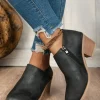 Clearance Dear-Lover Tulip Opening Suede Ankle Boots Black