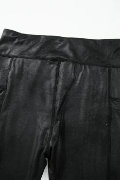 Hot Dear-Lover V Crossover High Waist Pocketed Leggings Black
