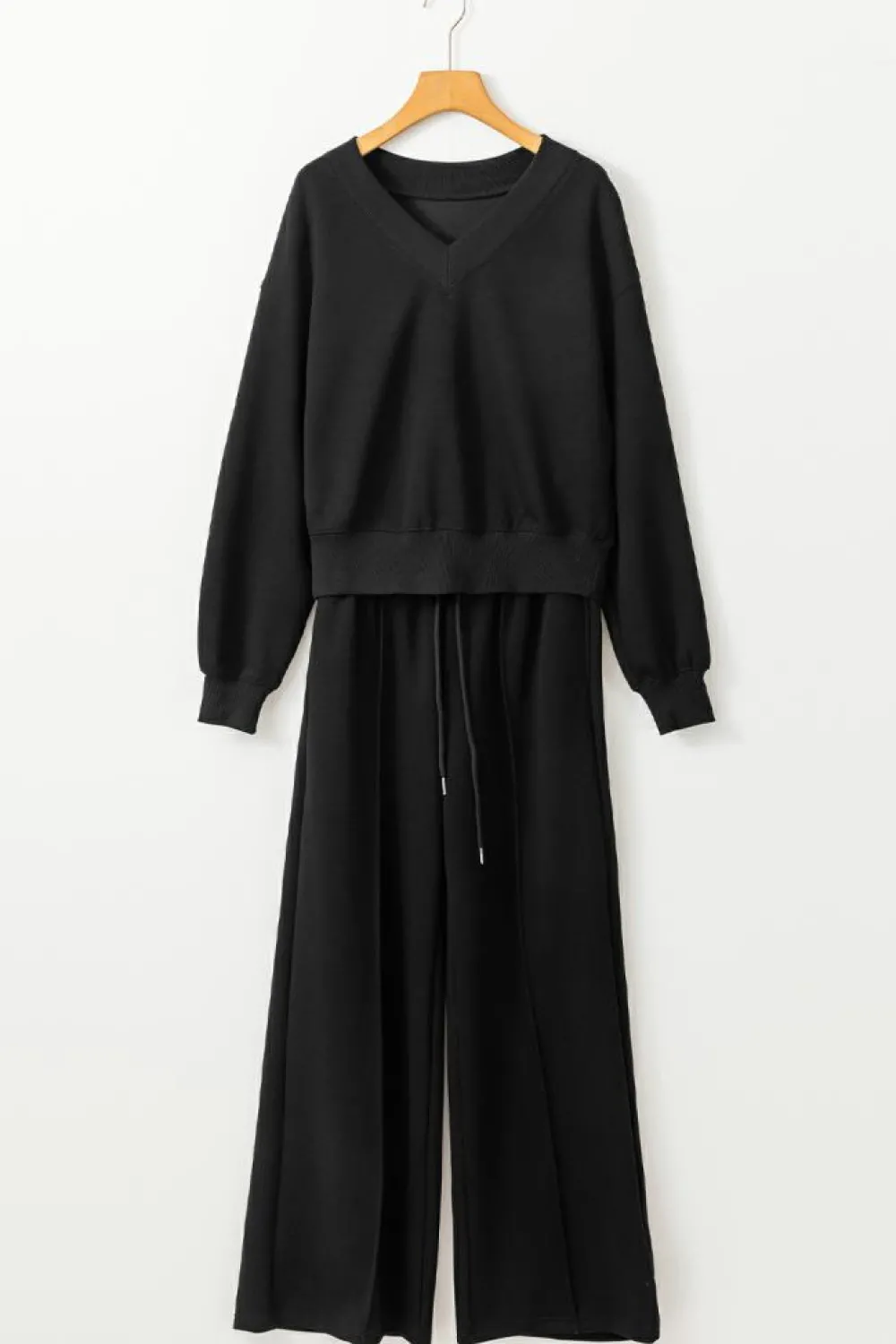 Online Dear-Lover V Neck Cropped Seamed High Waist Sports Wear Black